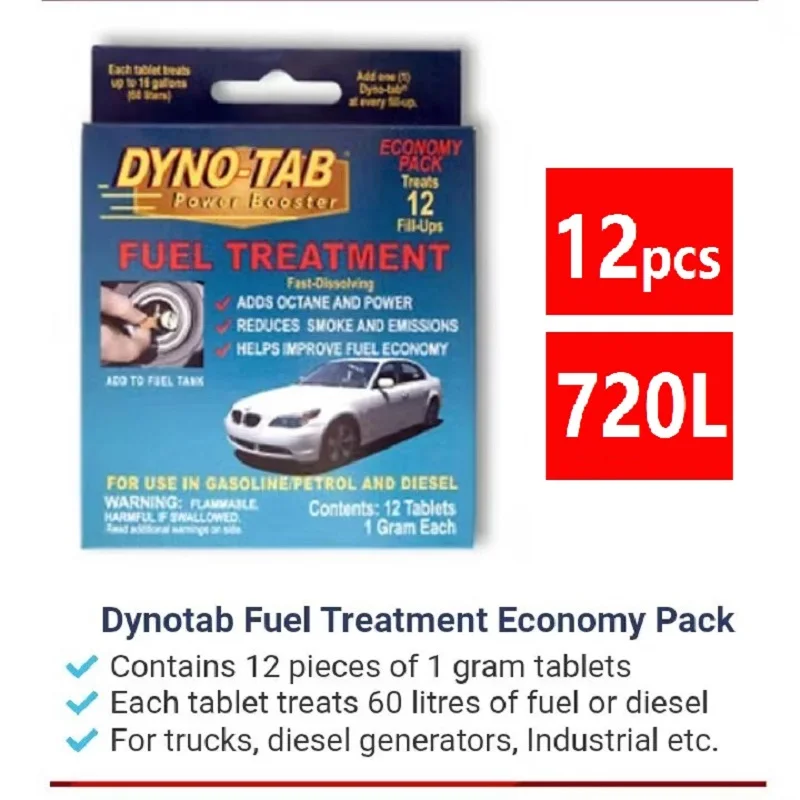 Fuel Saver Diesel Additive Catalytic Cleaner Engine Repair Additive Octane Booster Dynotab Fuel Treatment Boost Octane Reduce Carbon Deposits Increase MPG Power Strength Help Improe Fuel Economy Made in USA