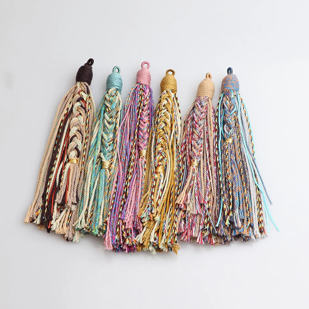 11cm Hand Twisted Cotton Thread Tibetan Style Tassel DIY