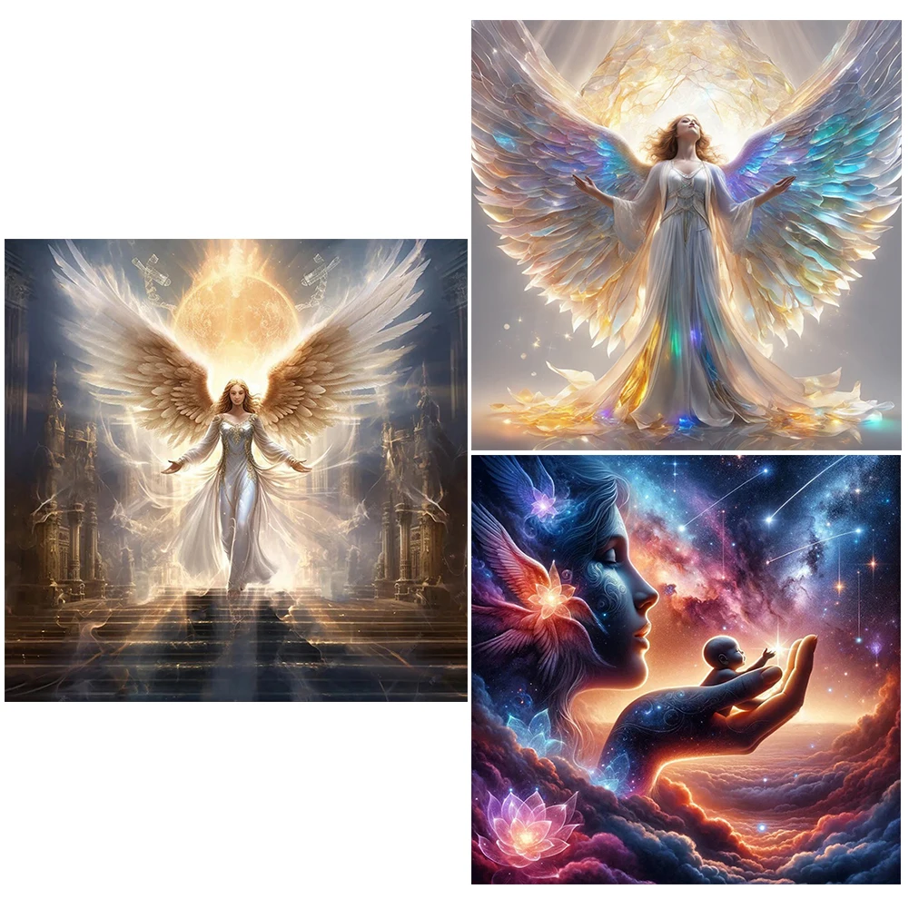 5D DIY Full Round Drill Diamond Painting Angel Girl Kit Home Decor Art Craft