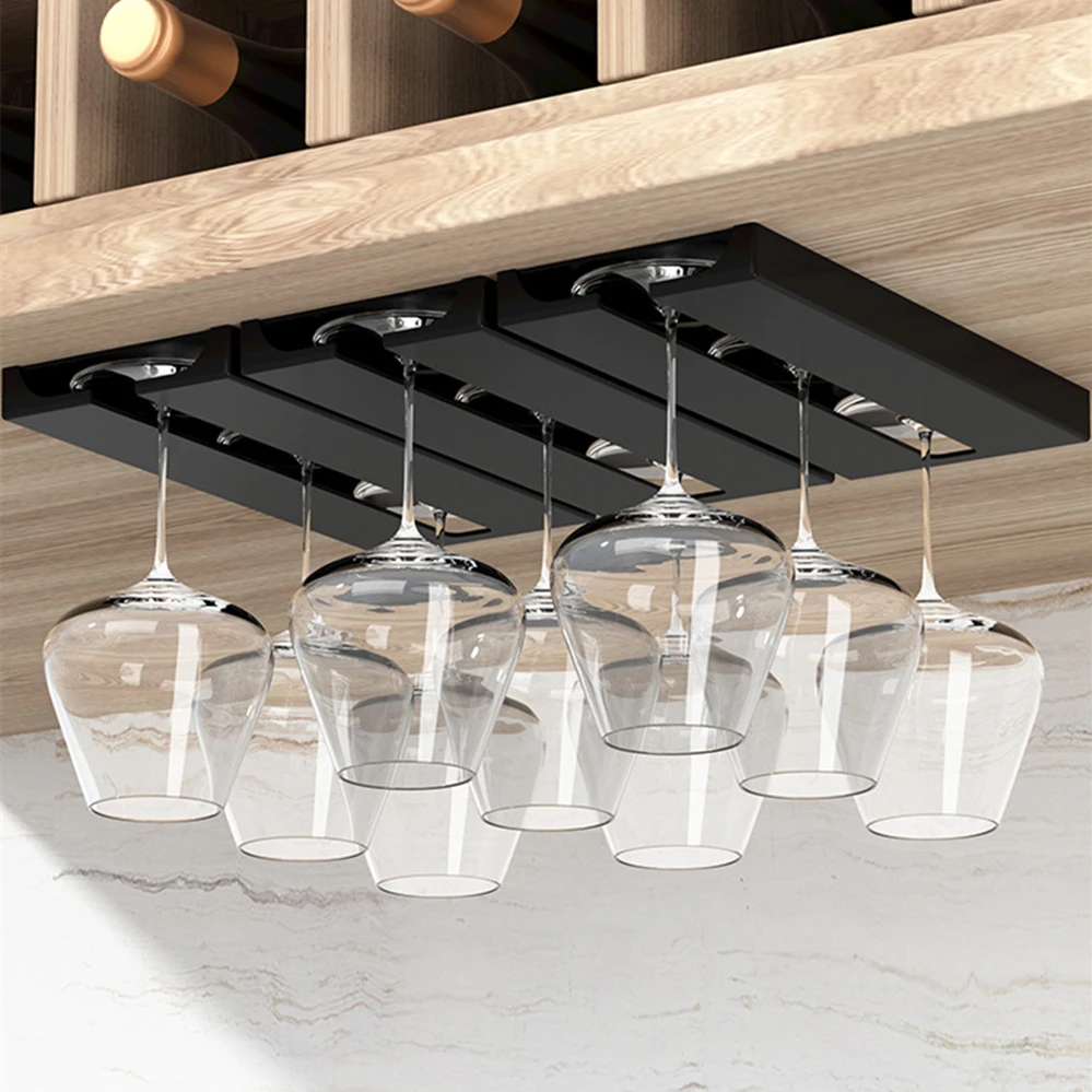 Carbon Steel Wine Rack Wine Glass Rack for Holder Glasses Storage Bar Kitchen Cup Hanging Bar Restaurant Cabinet Hanger Shelf