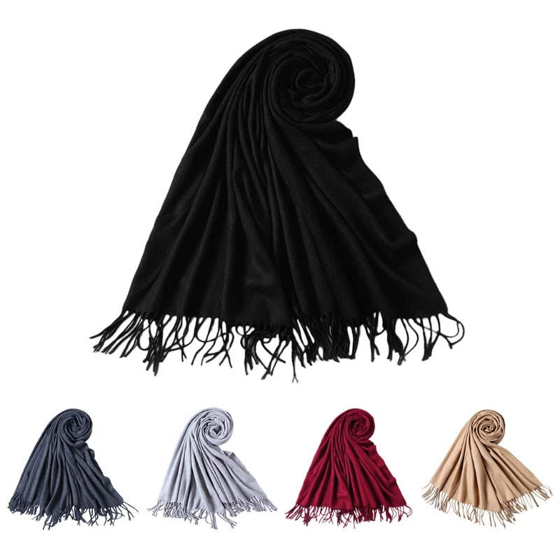 

Fashion Blend Cashmere Adult Tassel Scarves Warm Cold Winter Shawl For Men Women