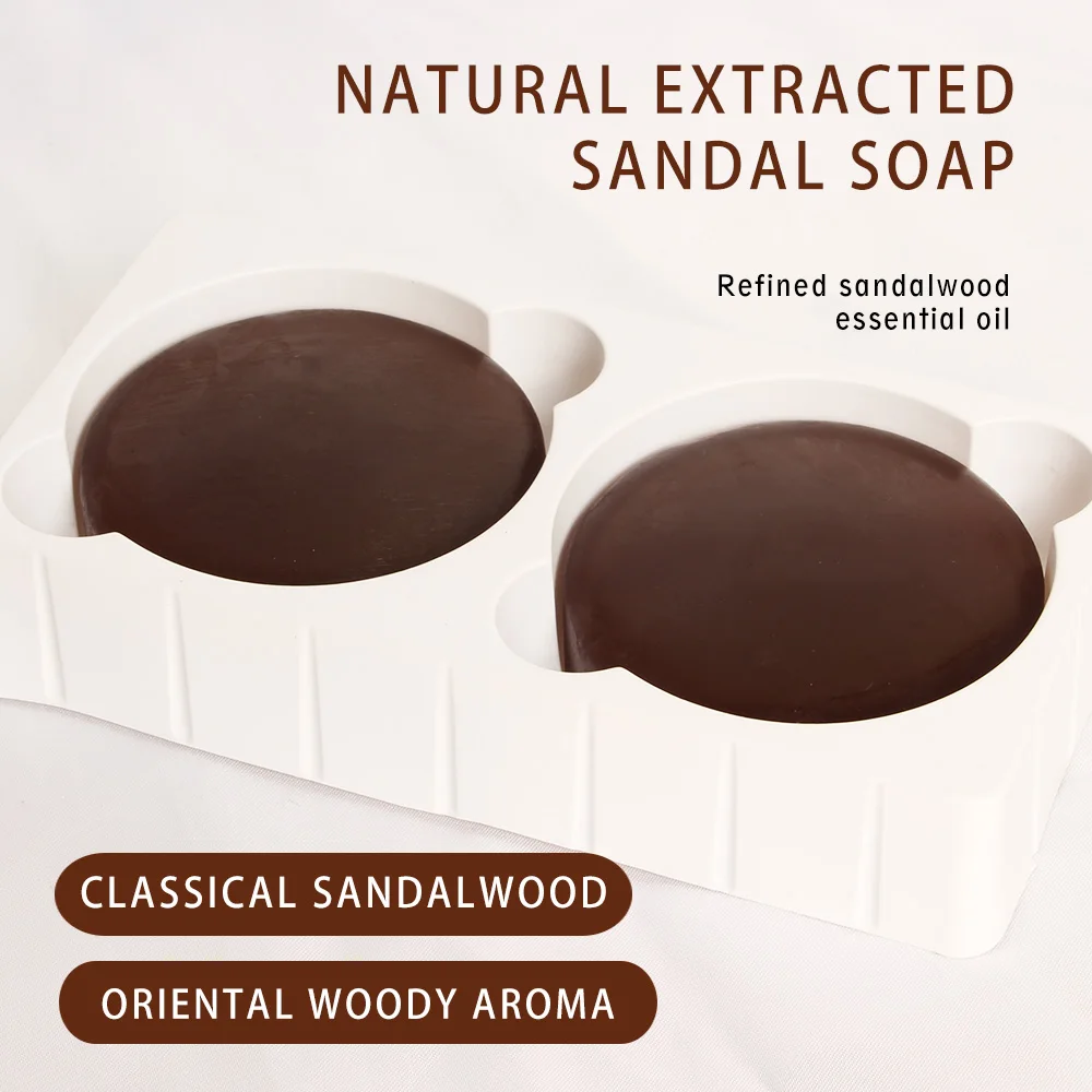 Sandalwood Soap - 2 Pack, Agarwood Soap - 2 Pack, Gentle Cleansing Handmade Soap, Plant Essential Oil Fragrance Body Soap 5