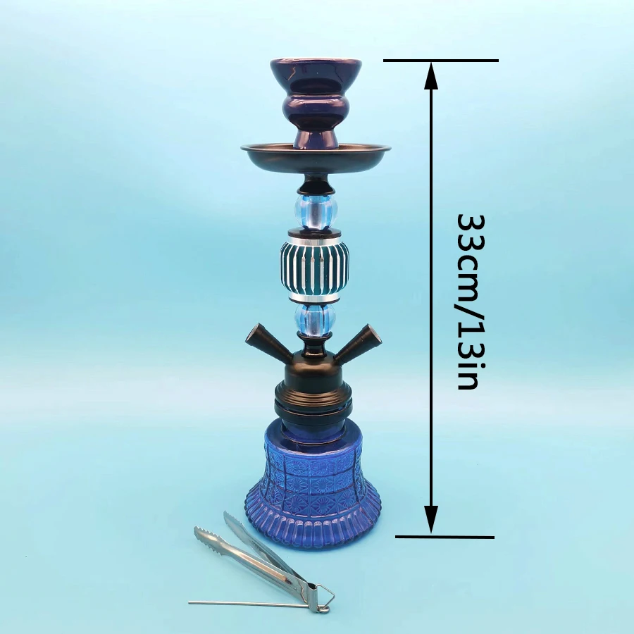 Arabia Hookah Set Small Double Tube Hookah Glass Bottle Ceramic Bowl Hose Water Pipe Shisha Accessories Birthday Gift hookah accessories,hookah set