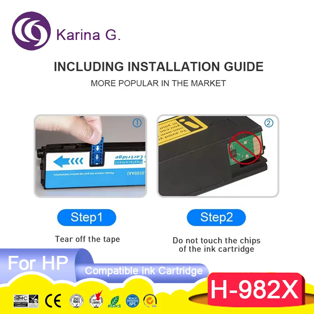 982 982X Premium Compatible Color Inkjet Ink Cartridge for 982X for PageWide En