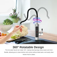 Robinet chauffe-eau instantané 3000 W 360 °   Robinet de cuisine électrique avec affichage de la température LCD, bec flexible pour la cuisine 4