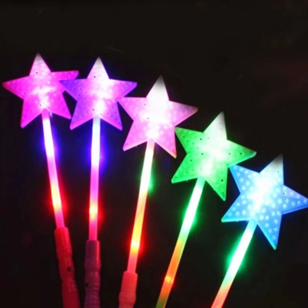 LED Luminous Magic Star Rod Light-up Wand Glow Sticks Christmas New Year Party Props Concert Glowing Stick Party Props Supplies glow sticks glow light