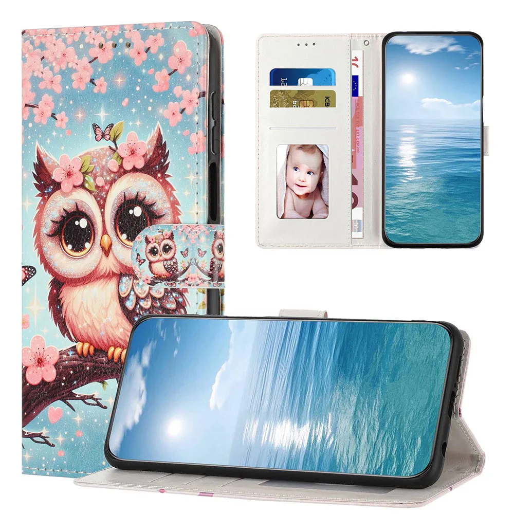 Charming Flower Butterfly Pattern Wallet Flip Phone Case