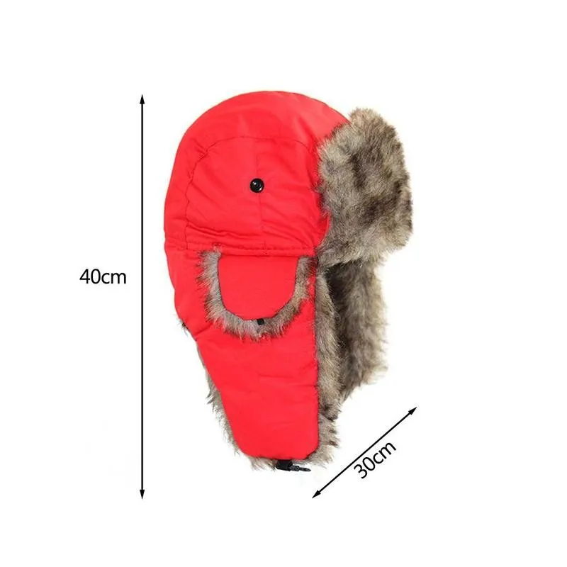 Mens Women Unisex Warm Trapper Aviator Trooper Earflap Winter Flaps Ski Hat Hats New Unisex Trapper Bomber winter hat