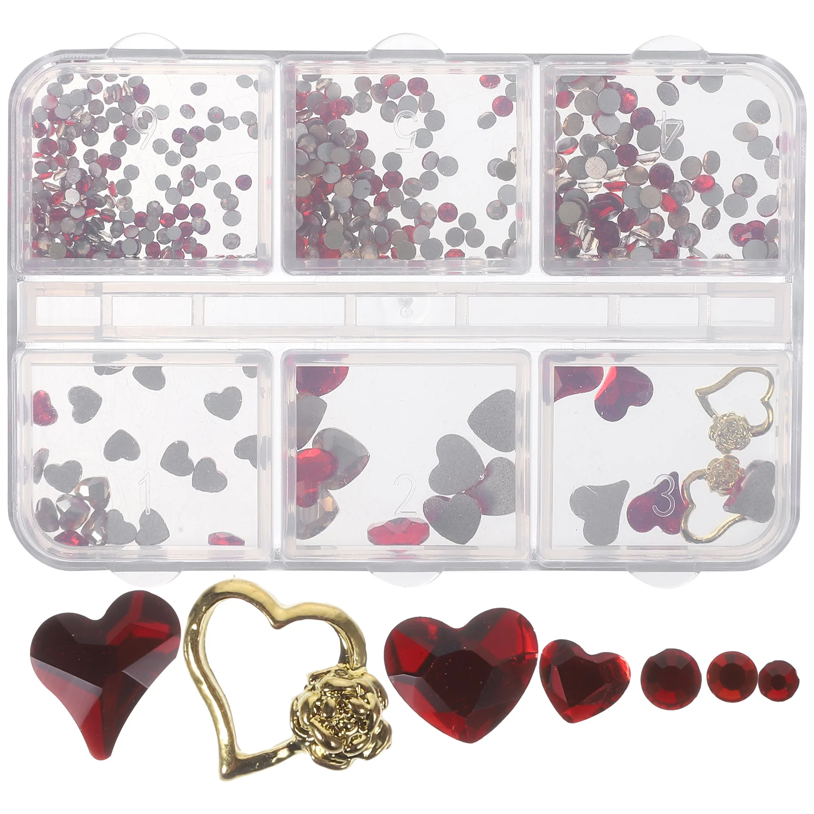 

1 Box Nail Charms Nail Heart Charms Nail Rhinestone Decorations Nail Charms
