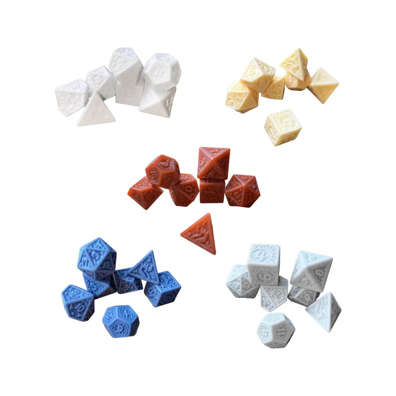 

7 Pieces Multi Sided Game Dices, Polyhedral Dices Math Teaching Toys, Entertainment Toys Game Dices Set for Bar KTV Table