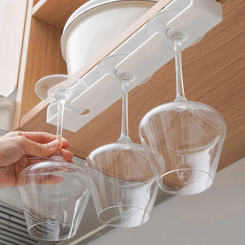 Wine Glass Rack Kitchen Under Cabinet Hanging Holder