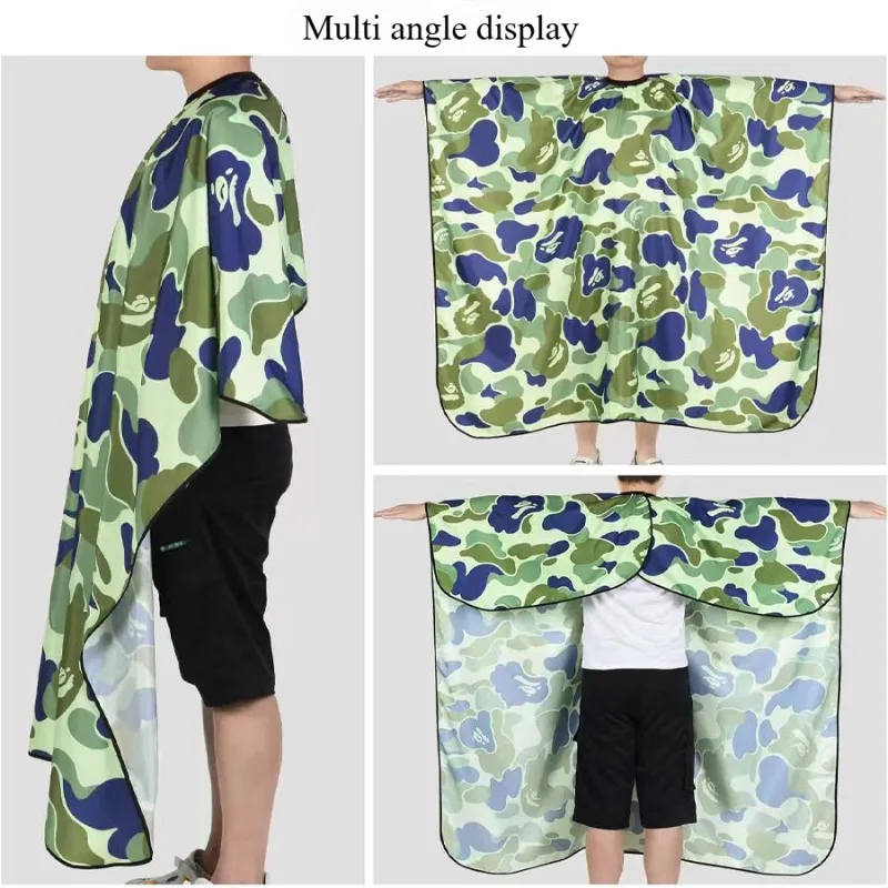 160*140cm Barbershop Camouflage Salon Gown Adjustable Waterproof Hairdressing Apron Antistatic Hairdresser Capes Barber Tools 5