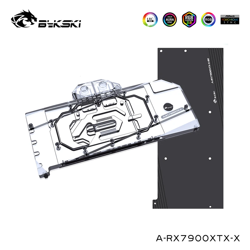 Bykski Water Block Serve Per Amd Radeon Rx 7900Xtx Dispositivo Di Raffreddamento Della Scheda Grafica, Copertura Completa, Con Piastra Posteriore, A-R