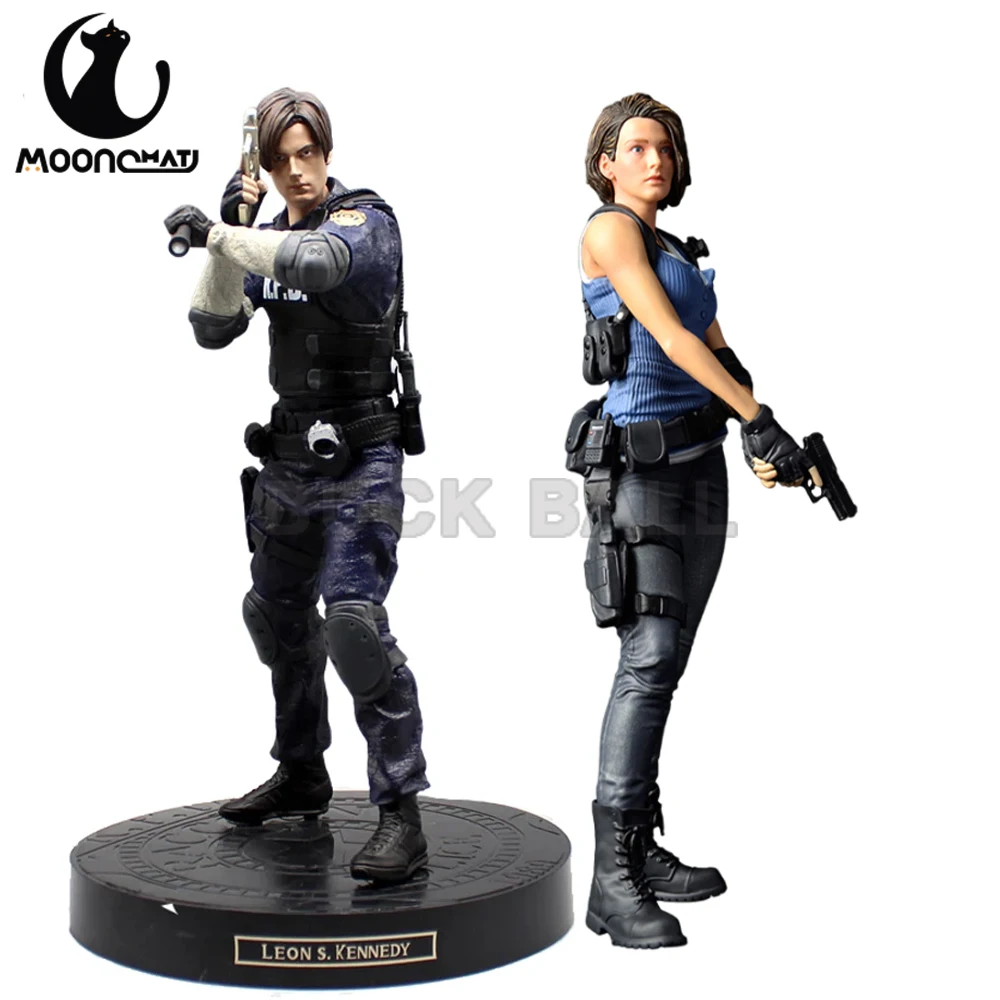 

33cm Resident Evil Anime Figures Leon Scott Kennedy Action Figure Jill valentine Figurine Leon S kennedy Statue PVC Model Doll