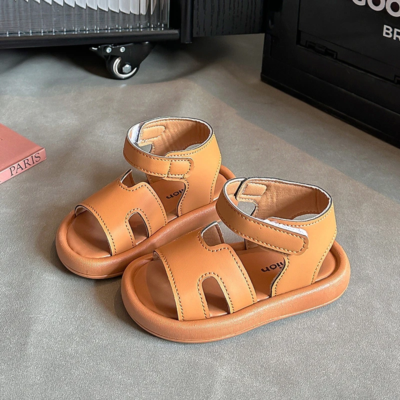 Children Leather Sport Sandals Toddler Boys Slippers Beach Shoes Kids Infant Open Toe Casual Sport Shoes 3-6Y Sandalias Summer