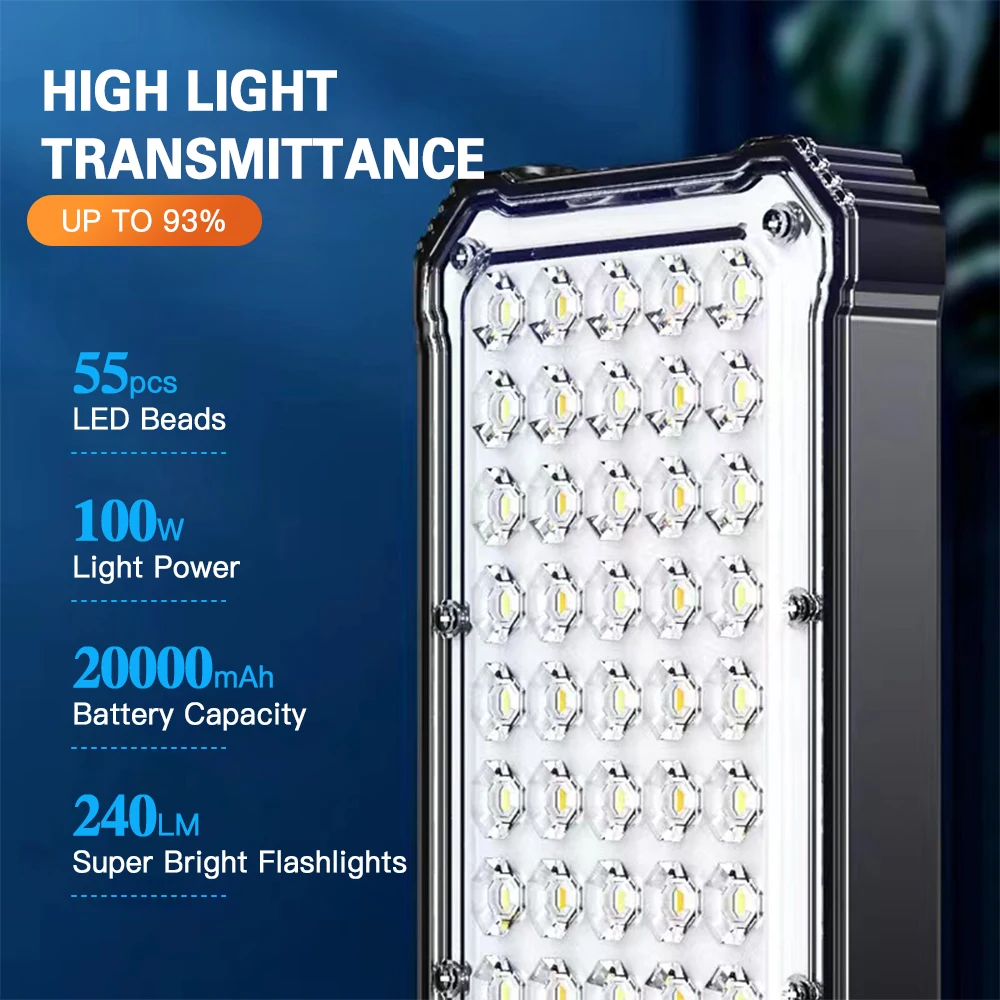 

TOMSHOO LED Camping Lantern with Wireless Charger 20000mAh USB Rechargeable Outdoor Tent Light Flashlight for Hiking Camping