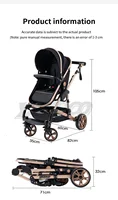 3 en 1 bébé poussette multi-fonctionnelle haute paysage chariot peut s'asseoir inclinable lumière pliant poussettes bébé poussette landau 8