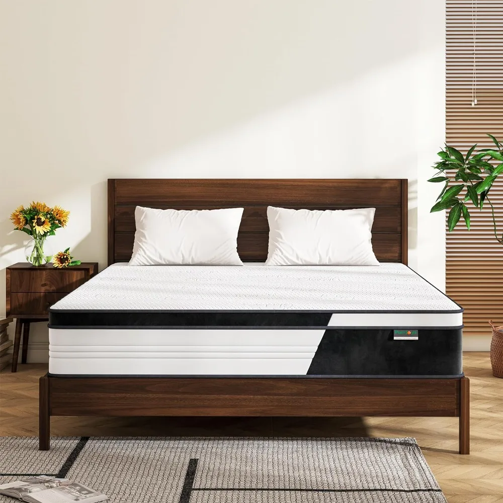 

Full Mattress, 12 Inch Hybrid Mattress in a Box with Gel Memory Foam, Pocket Innerspring, Pressure Relief, Bedsleep