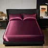New light luxury simulated silk satin mattress silk bedspread single piece bed cover queen mattress protective cover 2