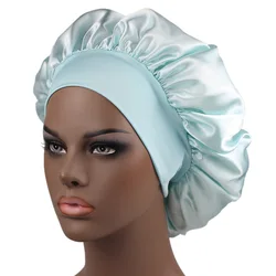 Unisex Head Wrap Elastic Band Cap For Brimmed Night Hat Bath Cap Extra Large Satin Silky Bonnet Sleep with Premium Elastic Band