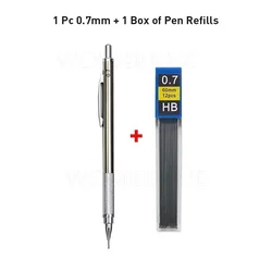 Premium Full Metal Mechanical Pencil for Sketching and Drawing (0.7mm Pencil Set)