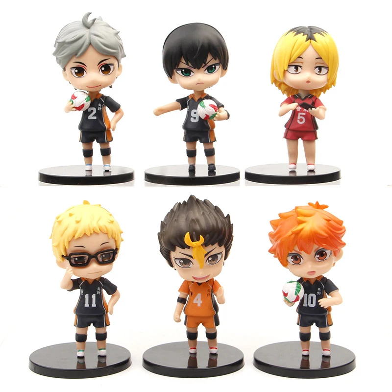 

6Pcs Haikyuu!! Doll Model Toy Oikawa Tooru Kenma Kozume Anime Figures Q Version Doll Model Toys Ornaments Gift Cartoon Pvc Dolls