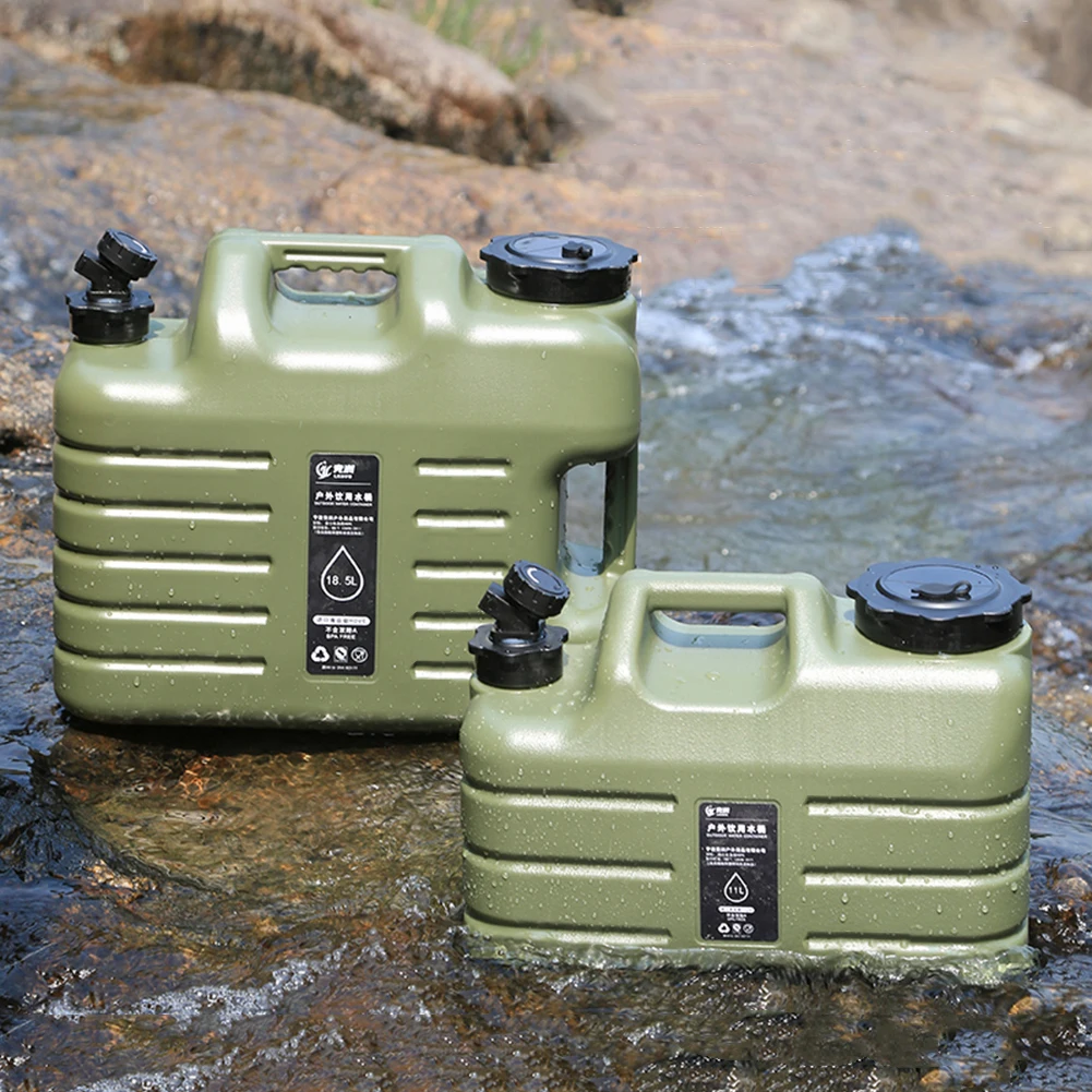 18.5L Water Bucket Large Capacity Portable Camping Bucket Water Storage with Detachable Faucet for Camping Fishing Picnic Hiking 2
