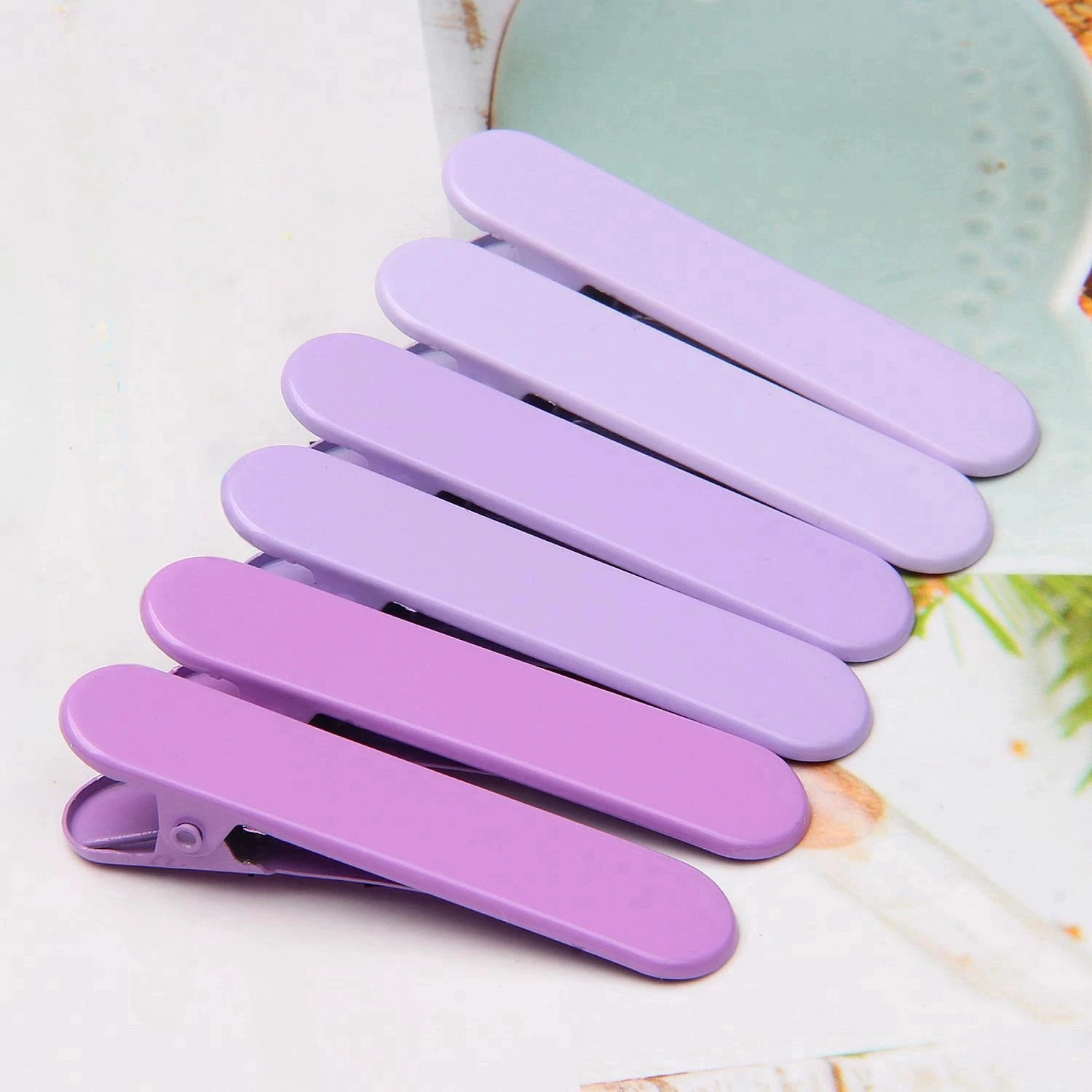 100pcs DIY Duckbill 악어 클립 캔디 색상 헤어 클립 소녀 헤어 액세서리 귀여운 헤어 클로 여성용 유행 헤어핀