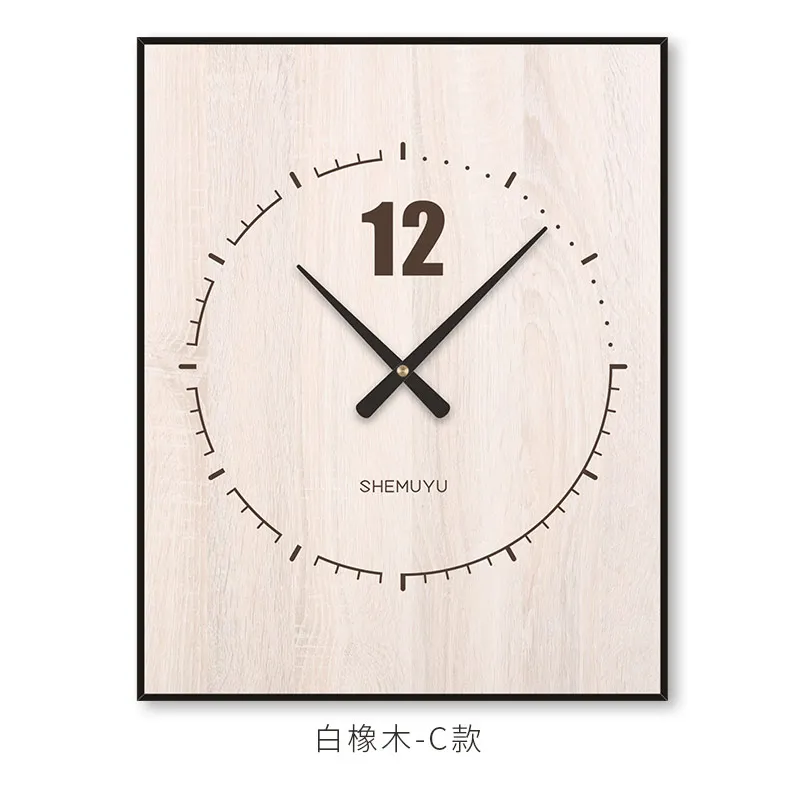 Large Electric Meter Box Wall Clock Wood Square Wall Watch Clocks A  