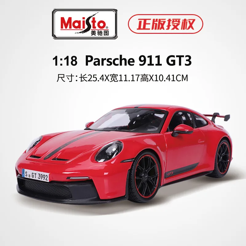 Maisto 1:18 2022 Porsche 911 GT3 edycja wyścigowa odlewany