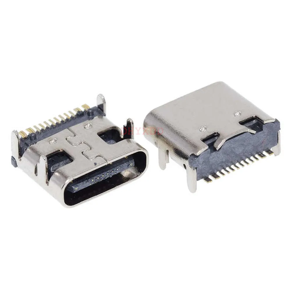 Connettore USB 3.1 Type-C Femmina 16 Pin – Saldabile Su PCB, Orizzontale, Argento