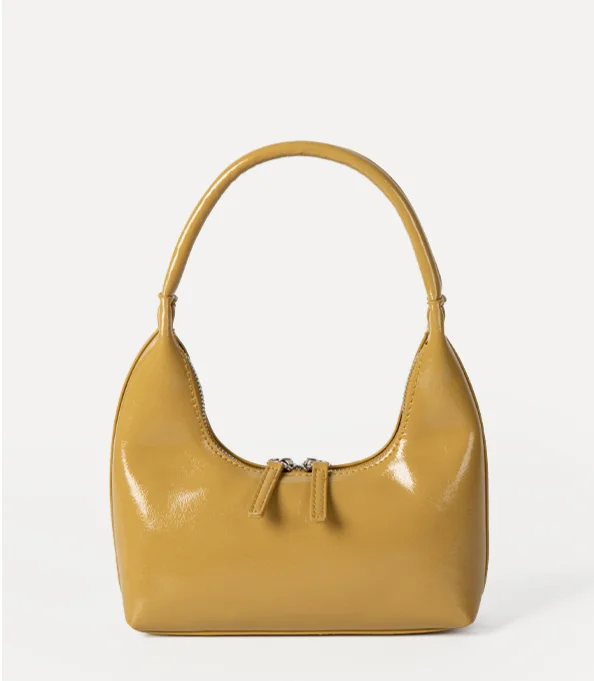 Borsa a tracolla singola con texture lucida di alta qualità, design coreano di nicchia, borsa da ascella, moda estiva semplice e casual, da tenere a mano_voghion.com