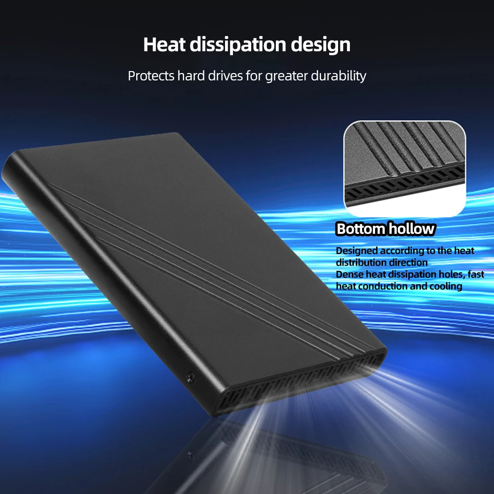 2.5inch Solid State Drive Case Transfer Speed 5Gbps Hard Drive Enclosure Aluminum Alloy High-speed for Laptops Computer Notebook
