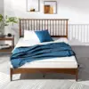 Linda Mid Century Wood Platform Bed Frame, Solid Wood Foundation, Wood Slat Support, No Box Spring Needed,Brown 3