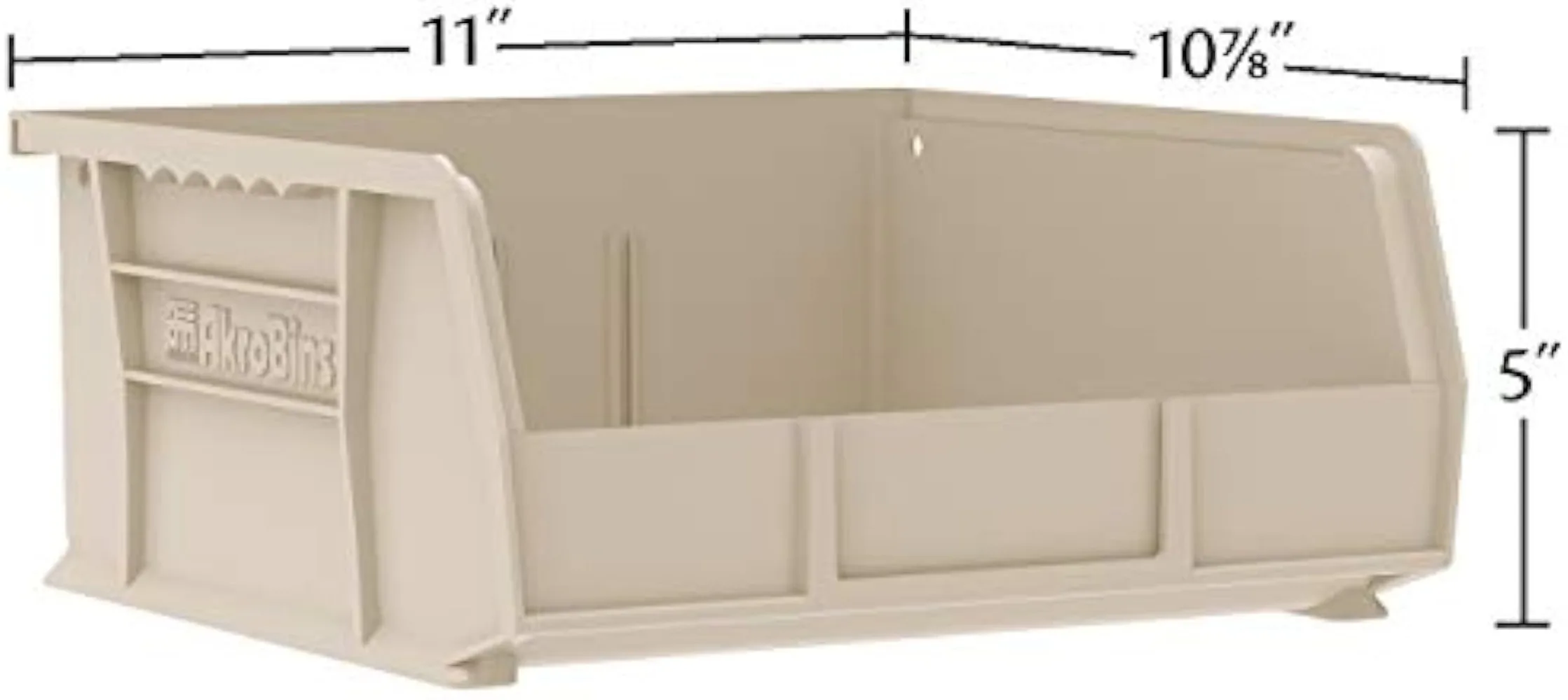 Akro-Mils Stackable Storage Organizer Bin, Plastic Hanging Bin, Black, 6 Pack, 11 "x 11" x 5 ", 30235 5