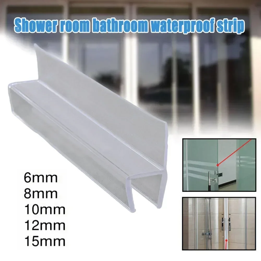 Water Sealing Strip Gaskets 2pc 50cm/200cm Seal Shower Shower Door Seal 6/8/10/12/15mm Home Deflector Hardware Tool Accessory