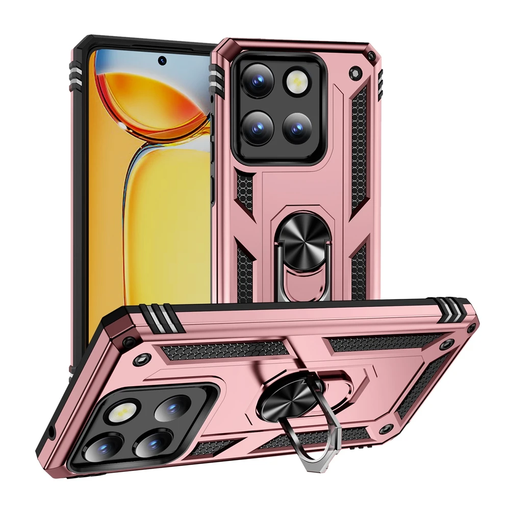Durable Armor Phone Case with 360° Metal Ring Holder Cover