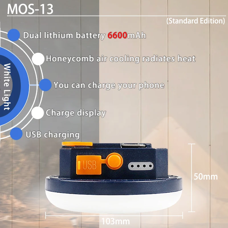 MOSLIGHTING 15W 30W Camping Light Portable LED High Quality Outdoor Emergency Light Fishing Mountaineer Adventure Portable Light