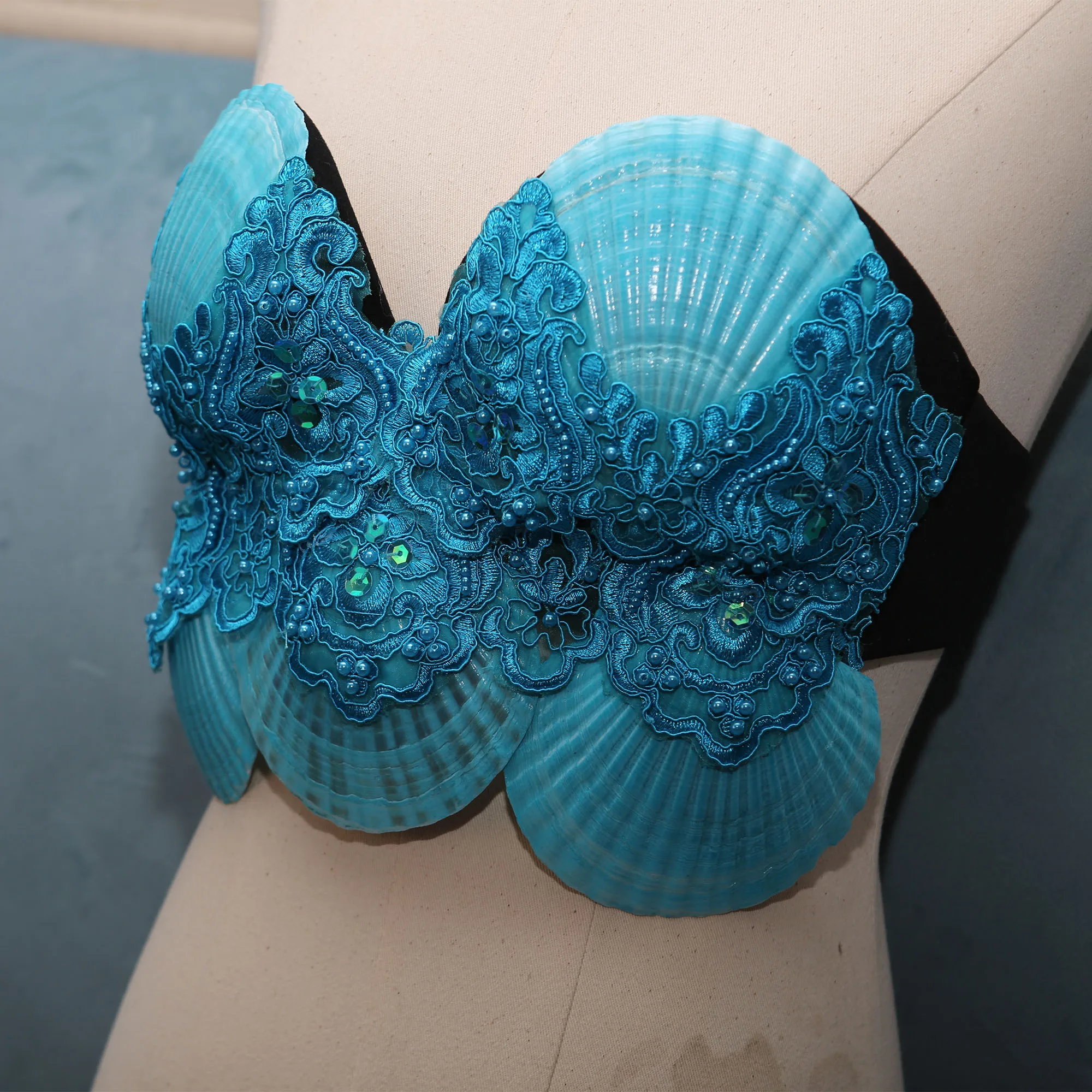 Ocean Style Mermaid Princess Scallop Bra Natural Shell Pearl Shark  Performance Top - AliExpress