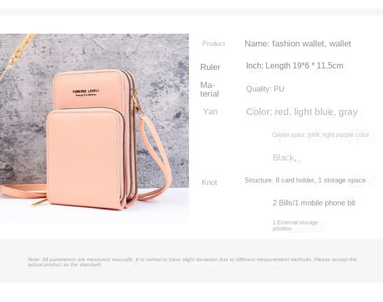 Нова дамска чанта за мобилен телефон - Модни малки чанти с докосване на екрана Карта с голям капацитет