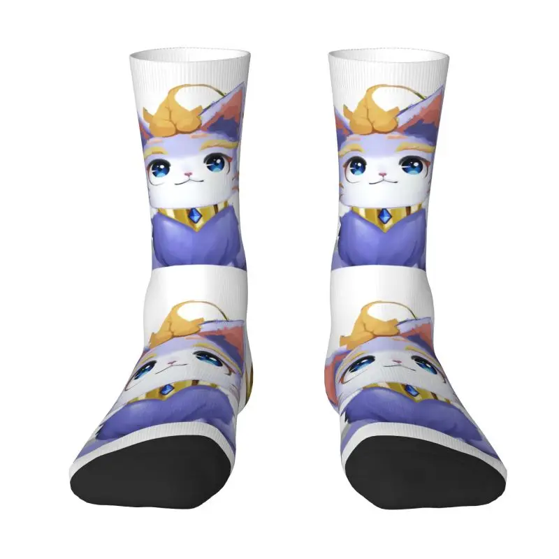 Cool Mens League Battle Game Legends Dress Socks Unisex Breathbale Warm 3D Print Yuumi Magical Cat Crew Socks