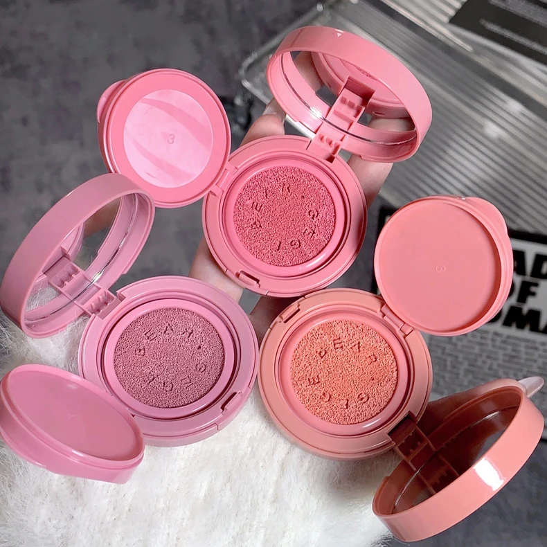 Description Picture 6 of itemCushion Blush Blendable Shade with Powder Puff Whitening without Sticking Long Lasting Gege Bear Makeup Blusher Face Brighten