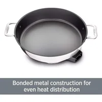 Electrics Stainless Steel and Nonstick Surface Skillet 7 Quart 1800 Watts Temp Control, Cookware, Pots and Pans 2