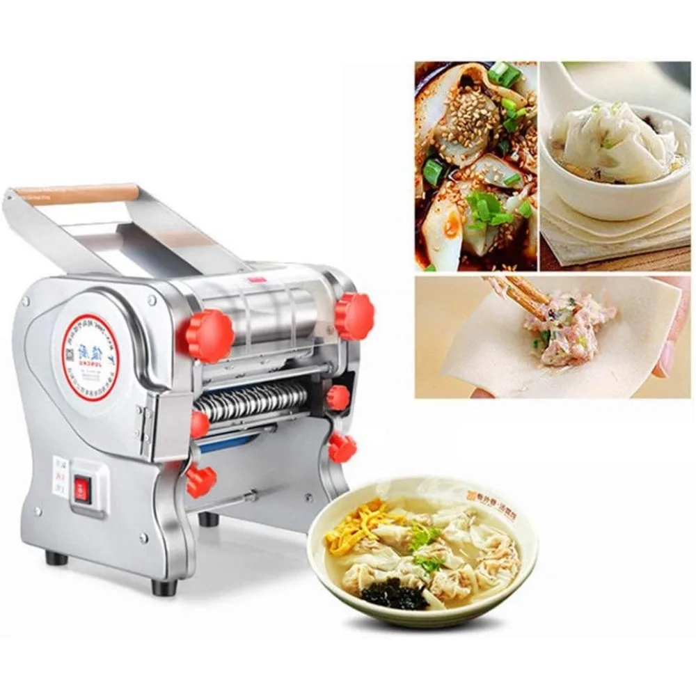 Hengwei 750W 110V Stainless Steel Commercial Electric Noodle Making Pasta Maker Dough Roller Noodle Cutting Machine 3