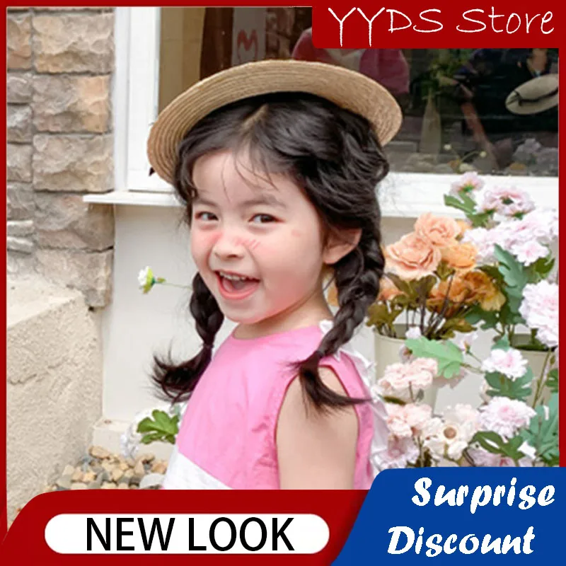 INS Children's Cao Cao Sun Hat French Black Bringing Girl Baby Baby Hair Hamp Hep Wind Outdoor Travel Elegant Resort Hat