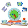 Montessori Clock for Teaching Time, Early Learning Education Clock Moveable ,Learning Resources Time Activity Set 5