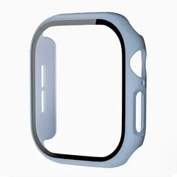 Premium Tempered Glass & Protective Case for Apple Watch - Screen Protector Cover (Elegant blue 22)