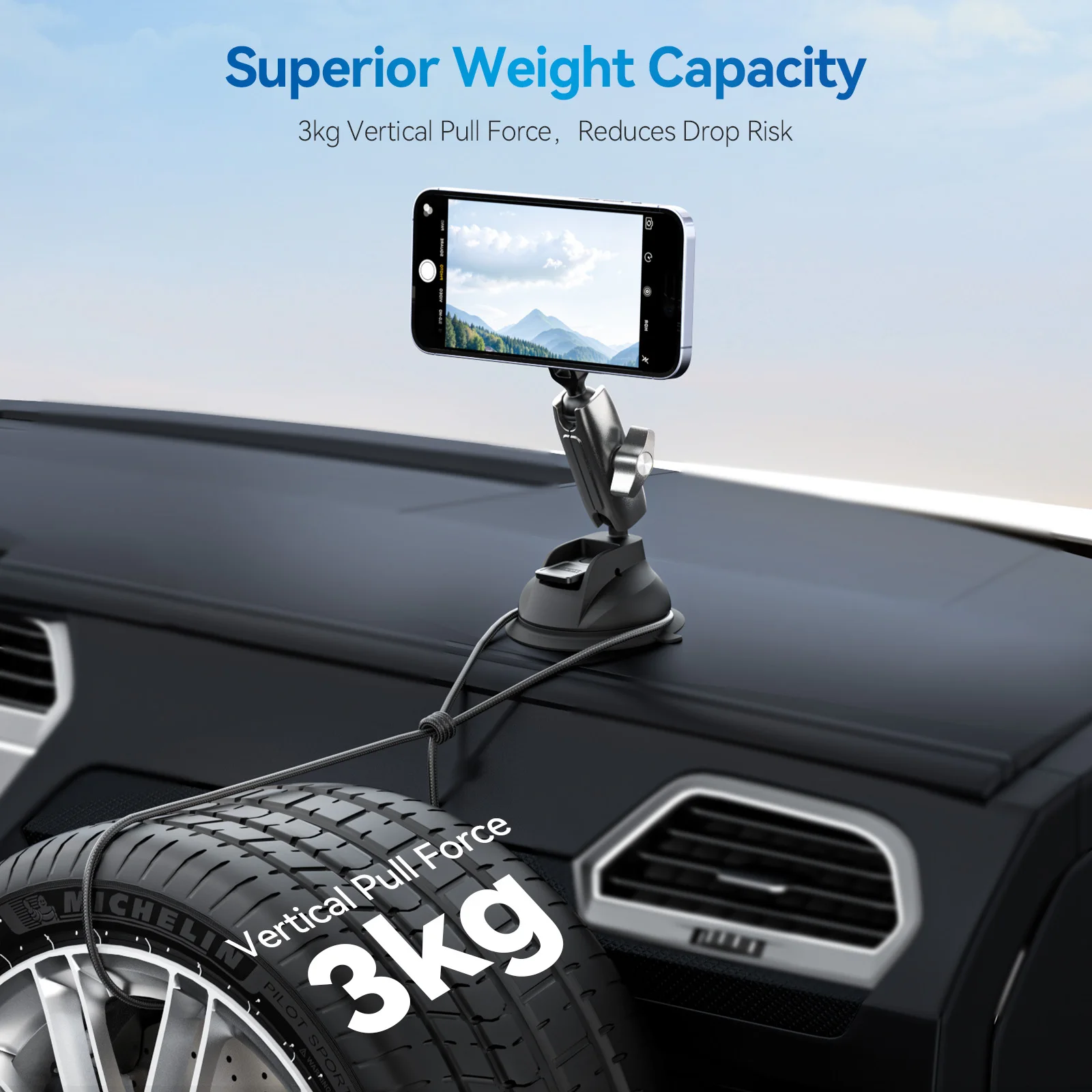 Magnetic Car Phone Holder Suction Cup 360&deg; Adjustable Car Mount Stand For Mobile Phone Iphone HUAWEI SAMSUNG XIAOMI