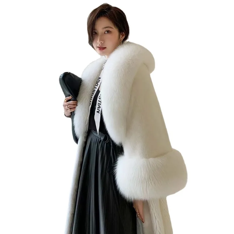 2023 Autumn Winter Imitation Mink Coat New Korean Version Slim and Young Fashion Long Fur Coat Women Large  Jacket