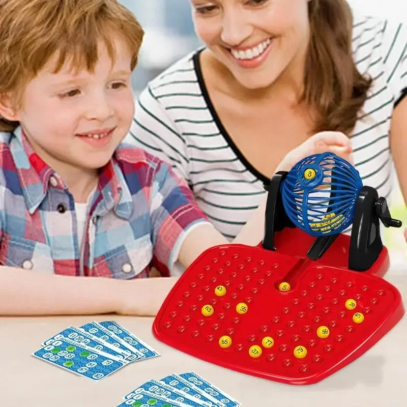 Bingo Game For Kids Lotto Lottery Number Machine Family Party Table Game Simulation Jackpot Shaker Toys Bingo Board Machine